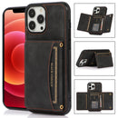 Three-fold Leather Phone Case with Card Slot & Wallet & Holder For iPhone 13 Pro Max(Black)