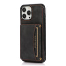 Three-fold Leather Phone Case with Card Slot & Wallet & Holder For iPhone 13 Pro Max(Black)