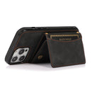 Three-fold Leather Phone Case with Card Slot & Wallet & Holder For iPhone 13 Pro Max(Black)