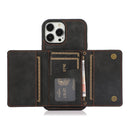 Three-fold Leather Phone Case with Card Slot & Wallet & Holder For iPhone 13 Pro Max(Black)