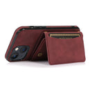 Three-fold Leather Phone Case with Card Slot & Wallet & Holder For iPhone 13 Pro(Wine Red)