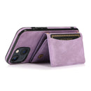 Three-fold Leather Phone Case with Card Slot & Wallet & Holder For iPhone 13 Pro(Purple)