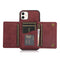 Three-fold Leather Phone Case with Card Slot & Wallet & Holder For iPhone 11 Pro Max(Wine Red)