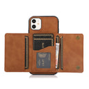 Three-fold Leather Phone Case with Card Slot & Wallet & Holder For iPhone 11(Brown)