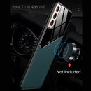 For Samsung Galaxy S22 5G Leather Glass Magnet Phone Case(Red)