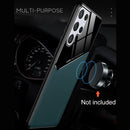 For Samsung Galaxy S22 Ultra 5G Leather Glass Magnet Phone Case(Royal Blue)