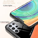 For Samsung Galaxy S22 Ultra 5G Leather Glass Magnet Phone Case(Black)