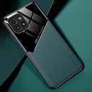 For Samsung Galaxy A03 Leather Glass Magnet Phone Case(Dark Green)