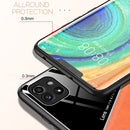 For Samsung Galaxy A03 Leather Glass Magnet Phone Case(Black)