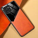 For Samsung Galaxy A03 Leather Glass Magnet Phone Case(Yellow)