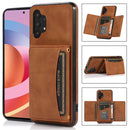 For Samsung Galaxy A32 4G Three-fold Leather Phone Case with Card Slot & Wallet & Holder(Brown)