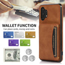 For Samsung Galaxy A32 4G Three-fold Leather Phone Case with Card Slot & Wallet & Holder(Brown)