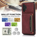 For Samsung Galaxy A32 5G Three-fold Leather Phone Case with Card Slot & Wallet & Holder(Wine Red)