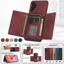 For Samsung Galaxy A32 5G Three-fold Leather Phone Case with Card Slot & Wallet & Holder(Wine Red)