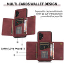 For Samsung Galaxy A32 5G Three-fold Leather Phone Case with Card Slot & Wallet & Holder(Wine Red)