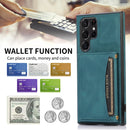 For Samsung Galaxy S22 Ultra Three-fold Leather Phone Case with Card Slot & Wallet & Holder(Green)