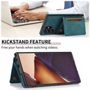For Samsung Galaxy S22 Ultra Three-fold Leather Phone Case with Card Slot & Wallet & Holder(Green)