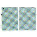 For Samsung Galaxy Tab A8 10.5 2021 Color Weave Leather Tablet Case with Holder(Rainbow)