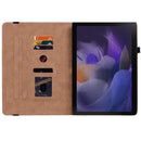 For Samsung Galaxy Tab A8 10.5 2021 Color Weave Leather Tablet Case with Holder(Black)