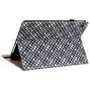 For Samsung Galaxy Tab A8 10.5 2021 Color Weave Leather Tablet Case with Holder(Black)