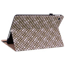 For Samsung Galaxy Tab A8 10.5 2021 Color Weave Leather Tablet Case with Holder(Brown)