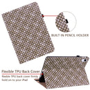 For Samsung Galaxy Tab A8 10.5 2021 Color Weave Leather Tablet Case with Holder(Brown)