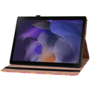 For Samsung Galaxy Tab A8 10.5 2021 Color Weave Leather Tablet Case with Holder(Rose Red)