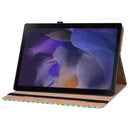 For Samsung Galaxy Tab A8 10.5 2021 Color Weave Leather Tablet Case with Holder(Green)