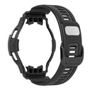 For Samsung Galaxy Watch4 Classic 42mm Carbon Fiber Sport Silicone Integrated Watch Band(Black)