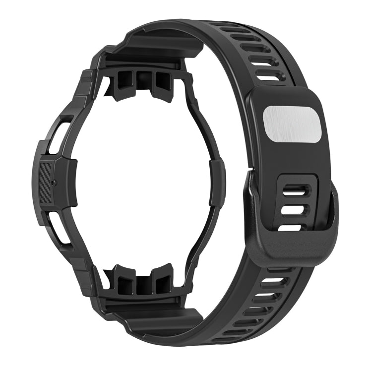 For Samsung Galaxy Watch4 Classic 42mm Carbon Fiber Sport Silicone Integrated Watch Band(Black)