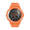 For Samsung Galaxy Watch4 Classic 46mm Carbon Fiber Sport Silicone Integrated Watch Band(Orange)