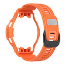 For Samsung Galaxy Watch4 Classic 46mm Carbon Fiber Sport Silicone Integrated Watch Band(Orange)