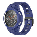 For Samsung Galaxy Watch4 Classic 46mm Carbon Fiber Sport Silicone Integrated Watch Band(Midnight Blue)