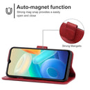 Leather Phone Case For vivo Y76 5G(Red)