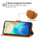 Leather Phone Case For vivo Y76 5G(Brown)