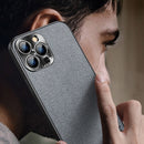 Suede Leather Phone Case For iPhone 13 Pro(Grey)