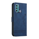 For Motorola Moto G31 / G41 Rear Fingerprint Retro Skin Feel TPU + PU Leather Phone Case(Blue)
