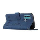 For Motorola Moto G31 / G41 Rear Fingerprint Retro Skin Feel TPU + PU Leather Phone Case(Blue)