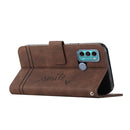 For Motorola Moto G31 / G41 Rear Fingerprint Retro Skin Feel TPU + PU Leather Phone Case(Coffee)
