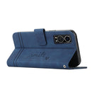 For ZTE Axon 30 Retro Skin Feel TPU + PU Leather Phone Case(Blue)