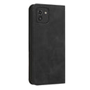 For Samsung Galaxy A03 164mm Skin Feel Magnetic S-type Leather Phone Case(Black)