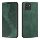 For Samsung Galaxy A03 164mm Skin Feel Magnetic S-type Leather Phone Case(Green)