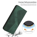 For Samsung Galaxy A03 164mm Skin Feel Magnetic S-type Leather Phone Case(Green)