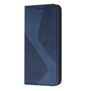 For Samsung Galaxy A03 164mm Skin Feel Magnetic S-type Leather Phone Case(Blue)