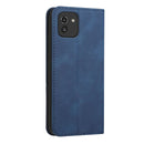 For Samsung Galaxy A03 164mm Skin Feel Magnetic S-type Leather Phone Case(Blue)