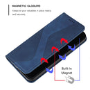 For Samsung Galaxy A03 164mm Skin Feel Magnetic S-type Leather Phone Case(Blue)
