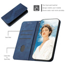 For Samsung Galaxy A03 164mm Skin Feel Magnetic S-type Leather Phone Case(Blue)