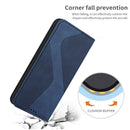 For Samsung Galaxy A03 164mm Skin Feel Magnetic S-type Leather Phone Case(Blue)