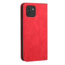 For Samsung Galaxy A03 164mm Skin Feel Magnetic S-type Leather Phone Case(Red)