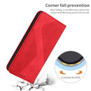 For Samsung Galaxy A03 164mm Skin Feel Magnetic S-type Leather Phone Case(Red)
